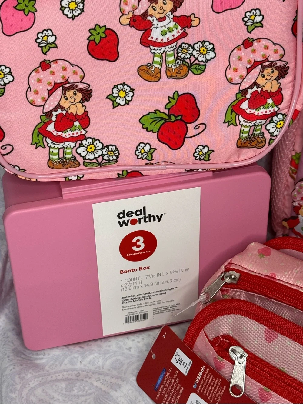 Strawberry Shortcake Backpack, Lunch bag, bento box, supply case, 30 oz bottle